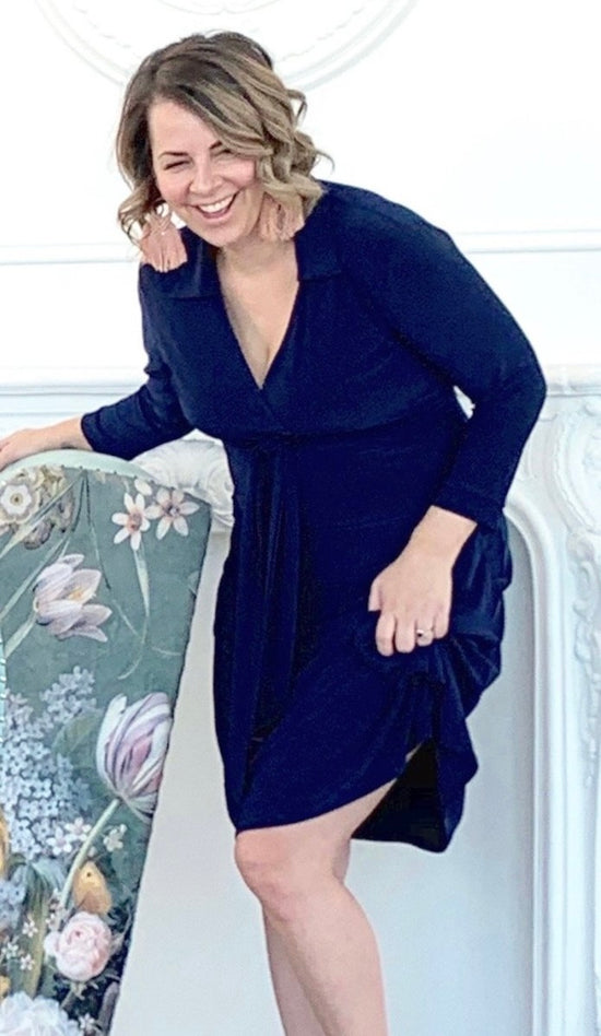 Navy Wrap Dress