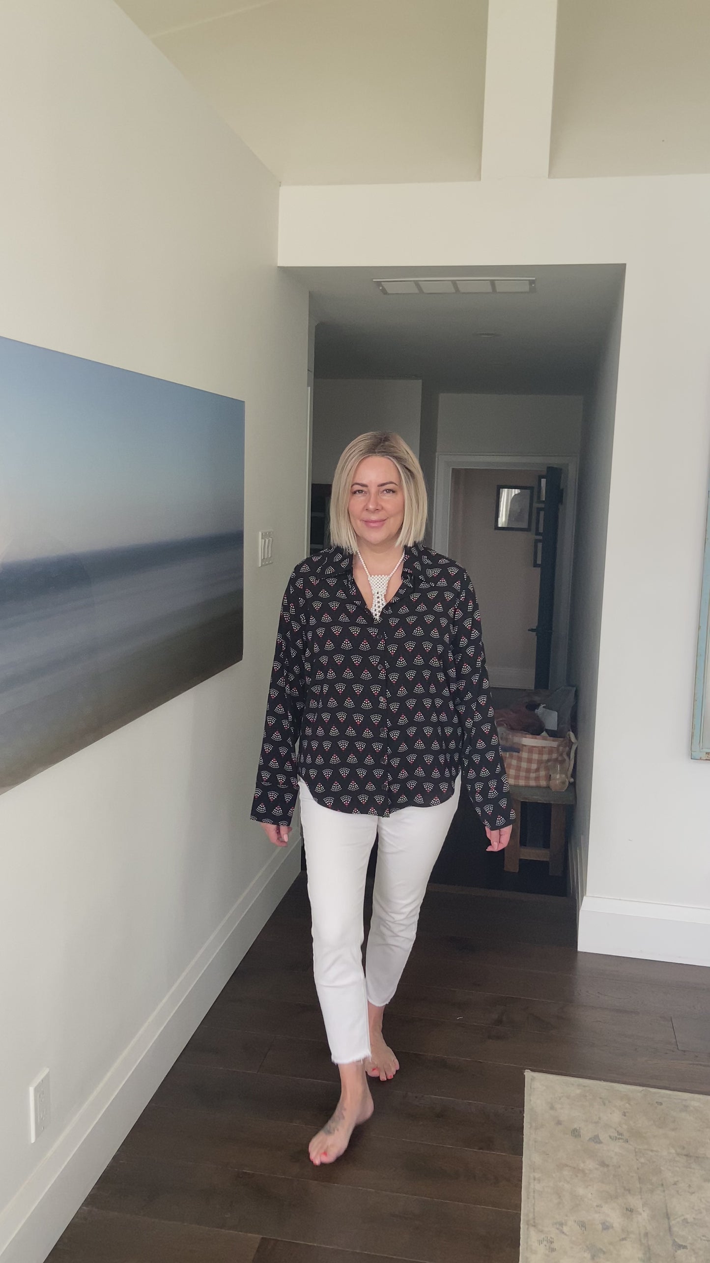 Load and play video in Gallery viewer, Black Art Deco Shirt
