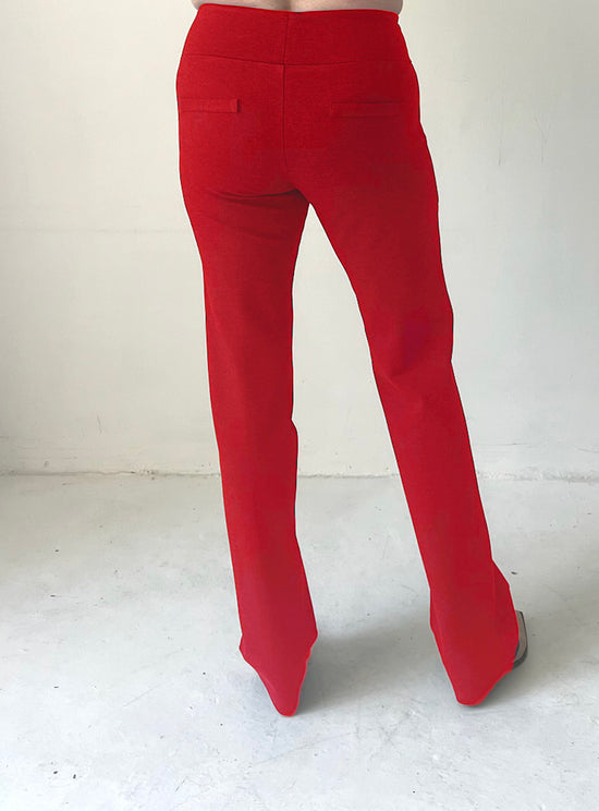 Red Straight Leg Pants