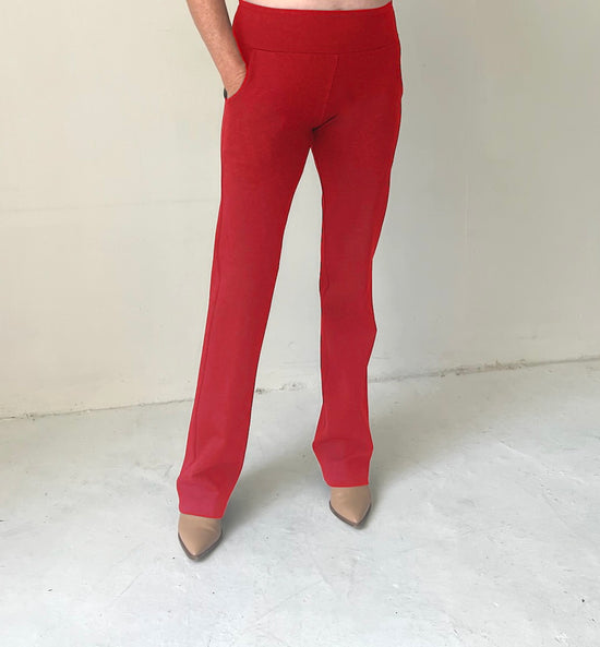 Red Straight Leg Pants