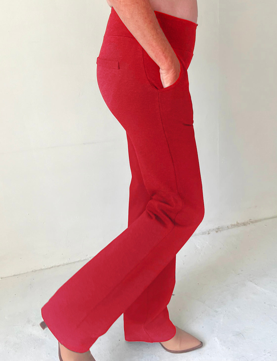 Red Straight Leg Pants