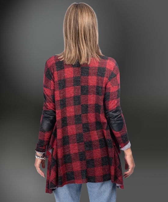 Buffalo Plaid Ruffle Cardigan - Dotty