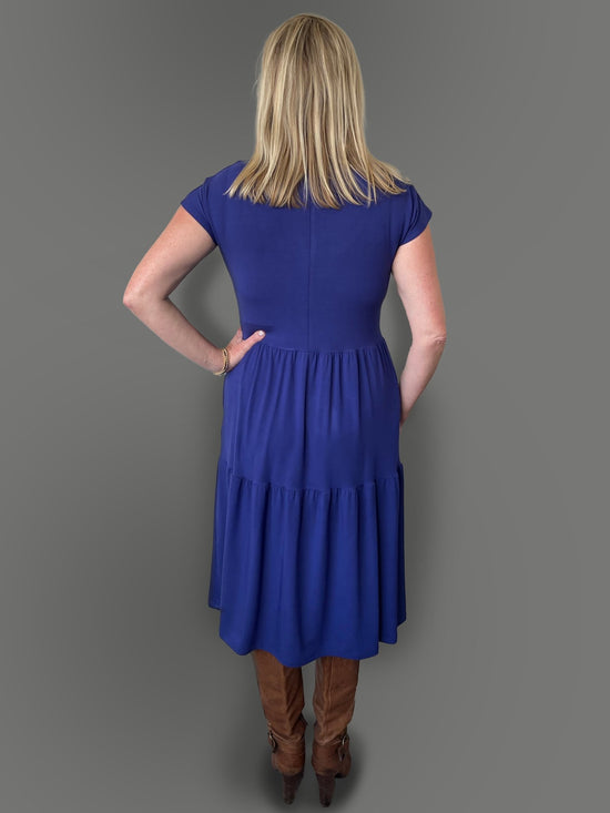 Cobalt Blue Tiered Ruffle Dress - Dotty