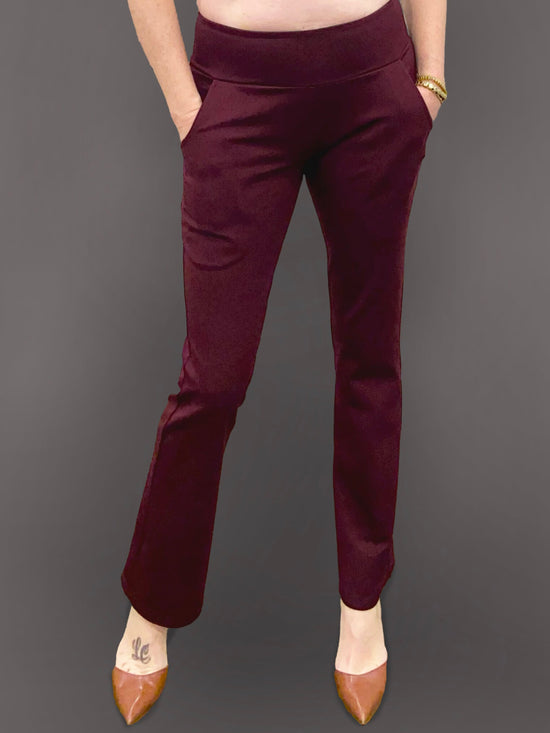 Load image into Gallery viewer, LIMITED EDITION Burgundy Kick Flares - Dotty
